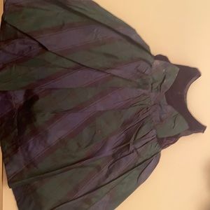 Green and blue Christmas dress